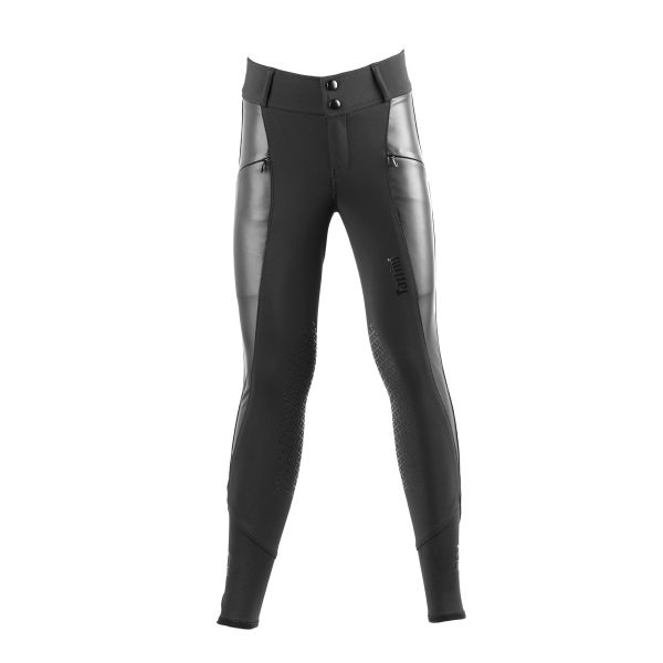 Pantaloni Tattini bambina "Verbena" con inserti in ecopelle